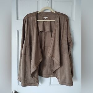Women's Tan Open Front Jacket
